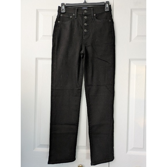 J. Crew High-rise stovepipe jean signature stretch 24 Black NWT‎ $118 CD677 - Picture 1 of 6